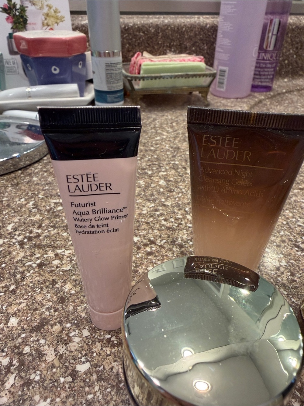 Estee Lauder skincare set with gold and pink accents - Picture 2 of 6